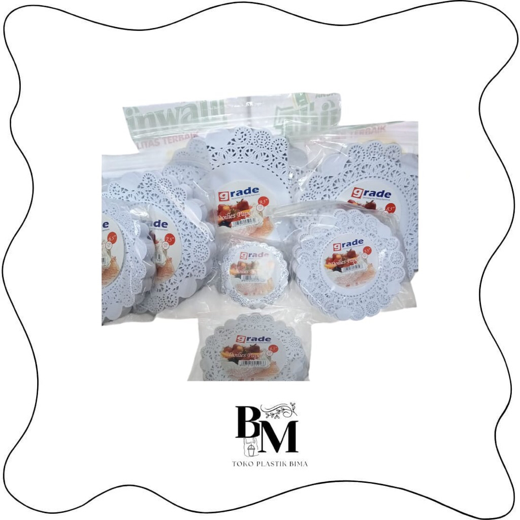 PAPER DOILIES ROUND PUTIH | KERTAS RENDA | KERTAS ALAS KUE | ALAS TOPLES | KERTAS DEKORASI / KERTAS 