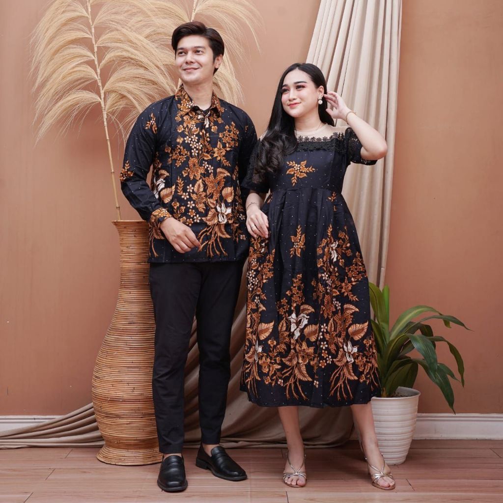 DRESS PESTA COUPLE Cantik dan Elegan brokat tille renda KEMEJA Panjang pendek EMALL