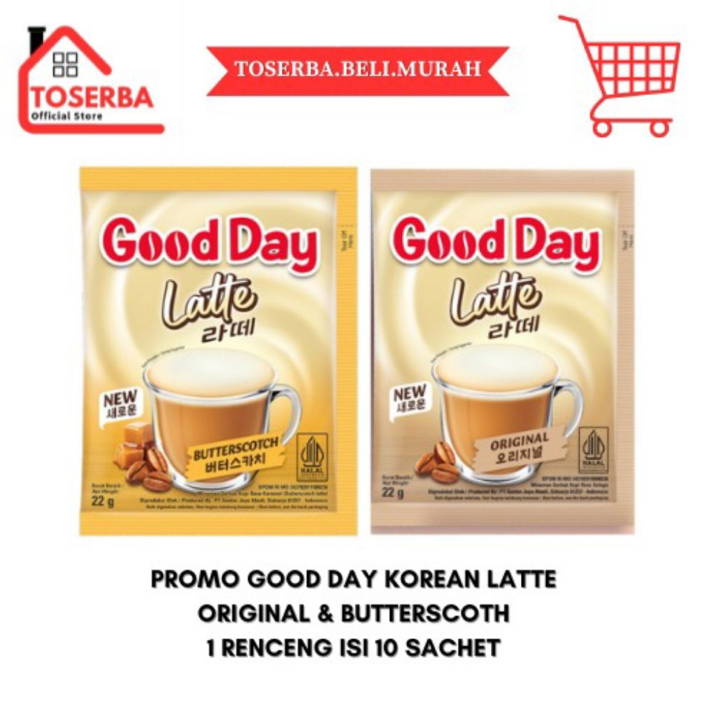 

[READY STOCK] PROMO Good Day Korean Latte Original/ButterScotch 22g 1 Renceng
