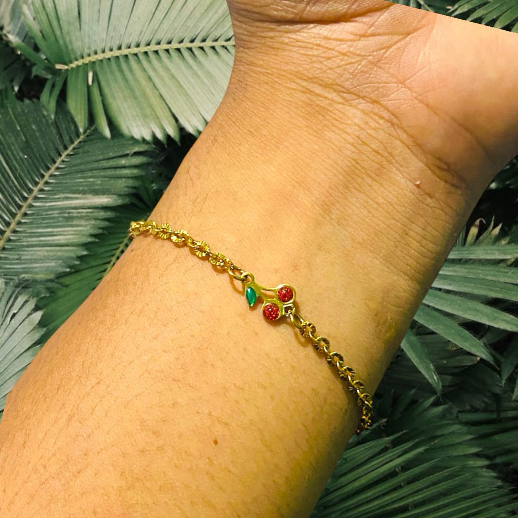 gelang tangan wanita bahan titanium asli liontin satu model elegan mewah anti karat dan luntur