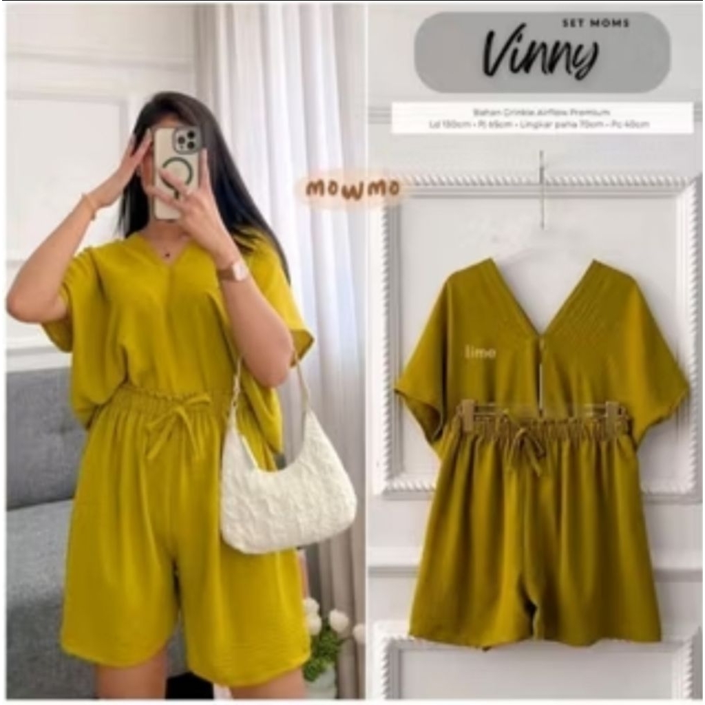 One Set Nina Setelan Long Square Nagita Hotpans Crinkle Airflow