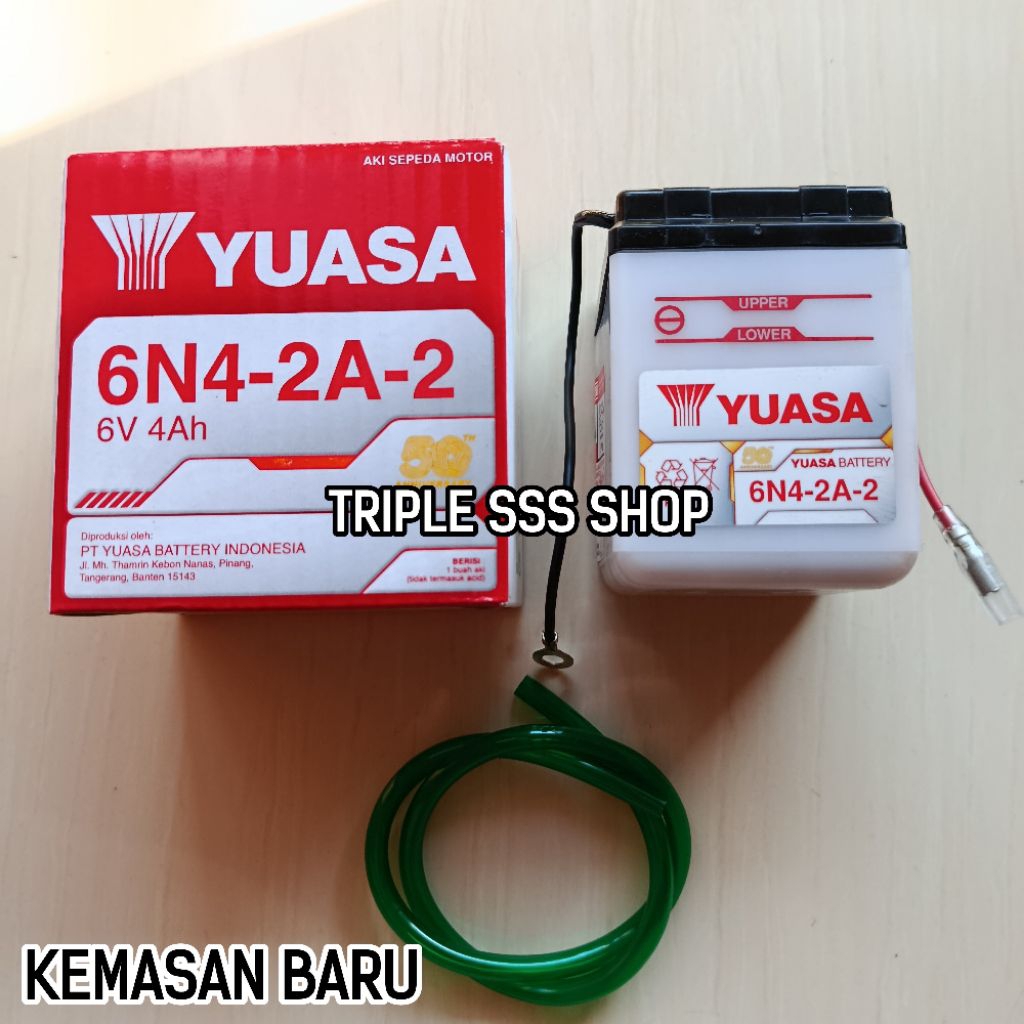 (STOK READY) ACCU AKI SAJA 6N4-2A 6 VOLT 4 AMPERE YUASA V80 , V75 , RXS , A100 , GP100 , FR80 , C70 