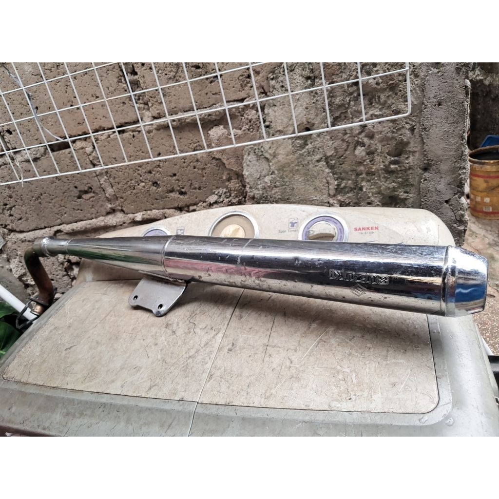 Knalpot Suzuki crystal cristal 2 tak original ori copotan standar fullsystem fullset tinggal pasang 