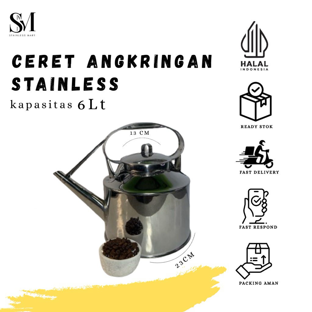Ceret Angkringan Stainless murah / ceret angkringan tebal / ceret angkringan 6lt
