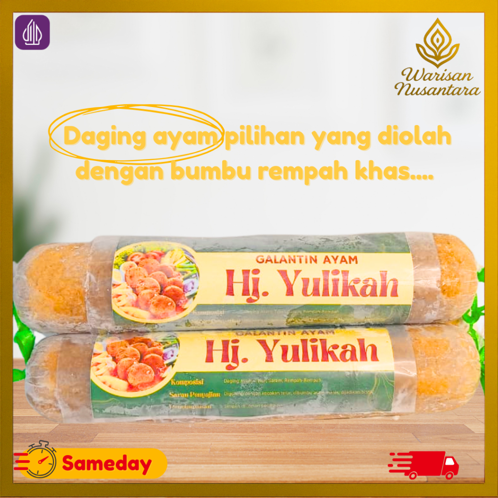 Makanan Galantin Ayam frozen food merk Hj.Yulikah Praktis dan enak oleh-oleh khas