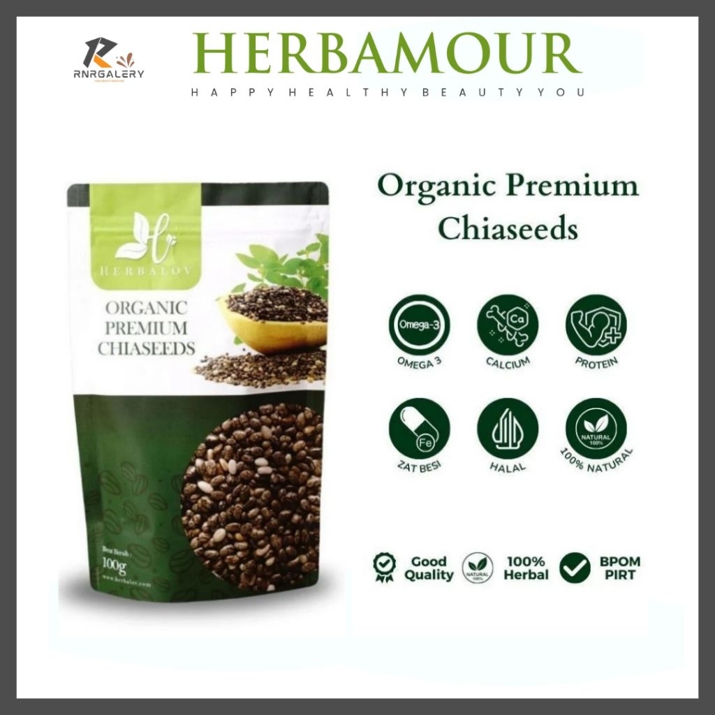 

Herbamour Organic Premium ChiaSeeds Untuk Diet Sehat Memelihara kesehatan Jantung