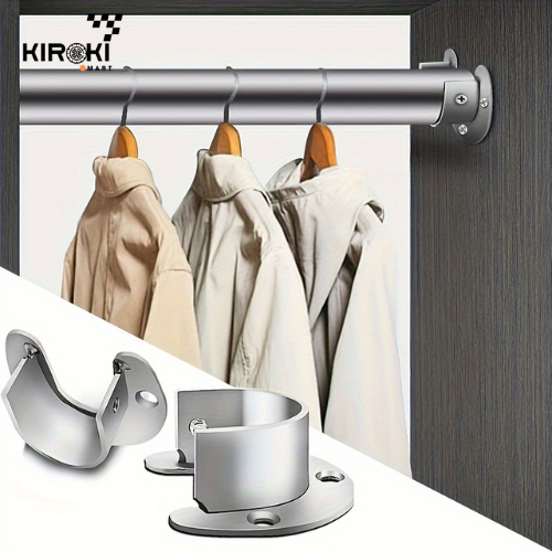 32MM Bracket Pipa Bulat Topi besi Tiang Gorden Lemari Rel Sambungan Join Konektor