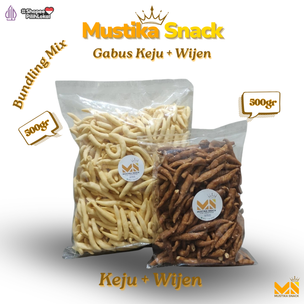 

Cemilan Gabus Keju dan Wijen Bundling 1Kg | Oleh-oleh Enak Renyah MustikaSnack