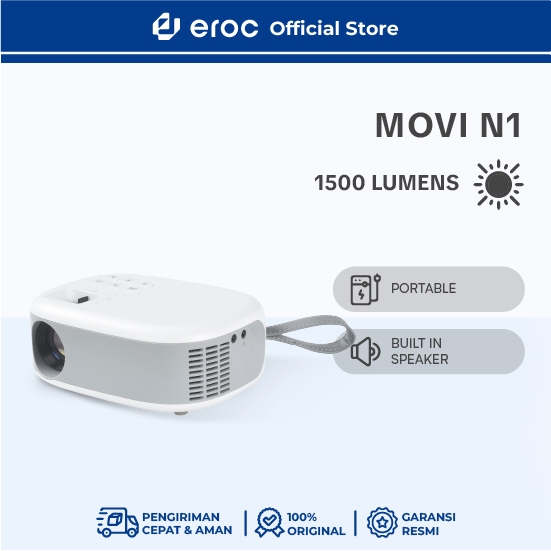 EROC Mini Proyektor - 720p - Built-in Speaker - LCD Display - Projection Size 0.9M – 6.2M - HDMI - U