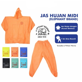 Jas Hujan Ponco Lengan Celana Midi Elephant Brand / Jas Hujan Elephant MURAH TERJAMIN