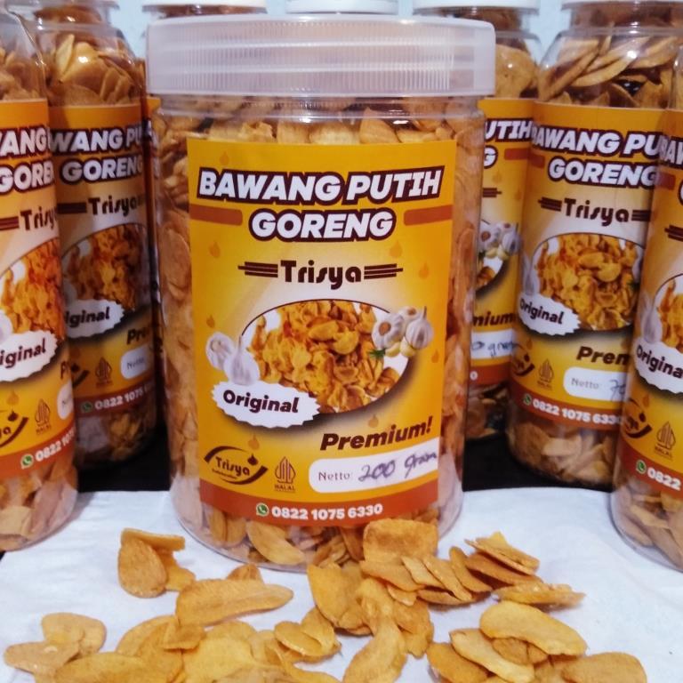 

Bawang Putih Goreng Trisya Premium Asli Tanpa Tepung Crispy Gurih 200 gram