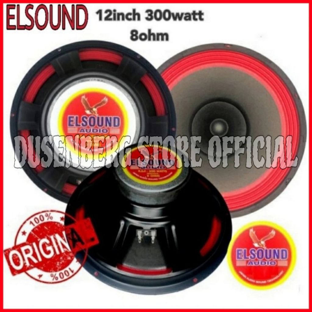 PROMO SPEAKER ELSOUND 12 INCH FULL RANGE HITAM DAN MERAH ORIGINAL