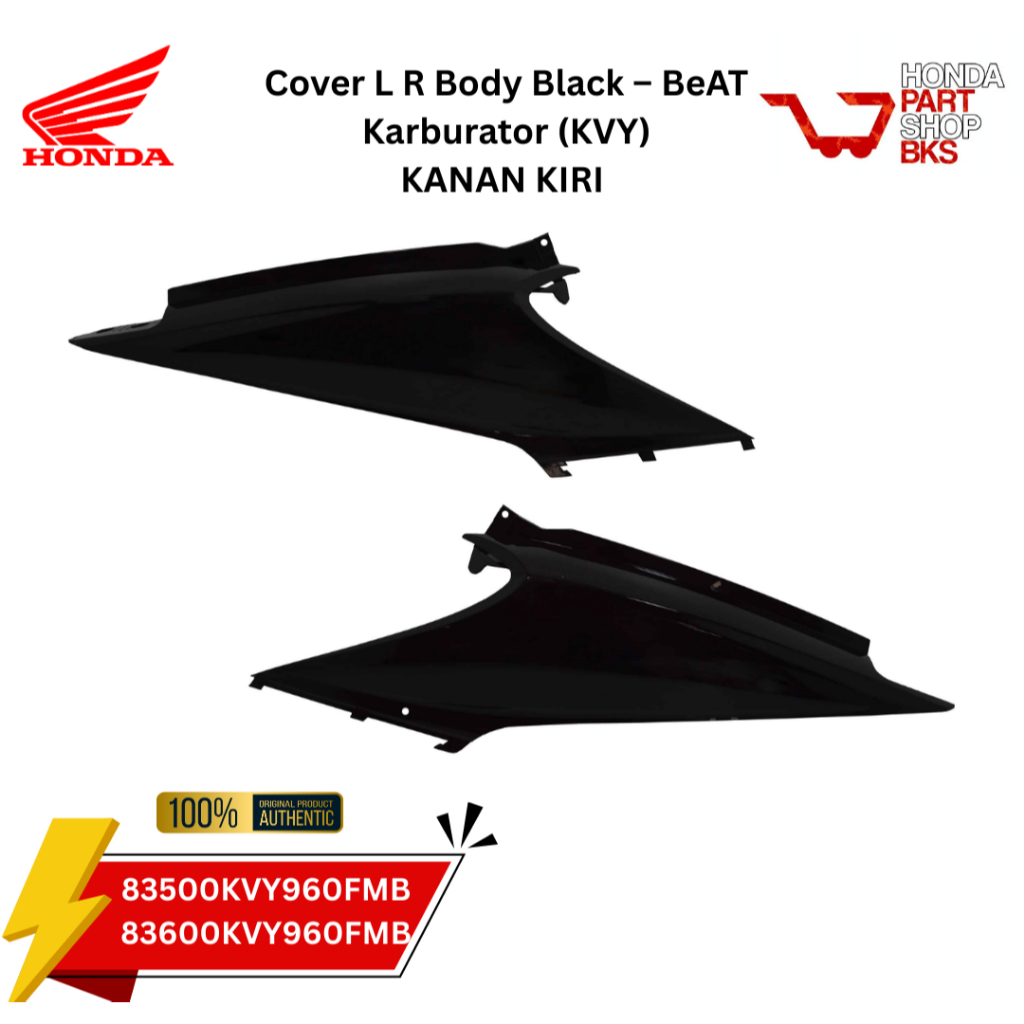 83600-KVY-960FMB 83500-KVY-960FMB Cover Body Side Kanan Kiri Beat Body Black – BeAT Karburator (KVY)