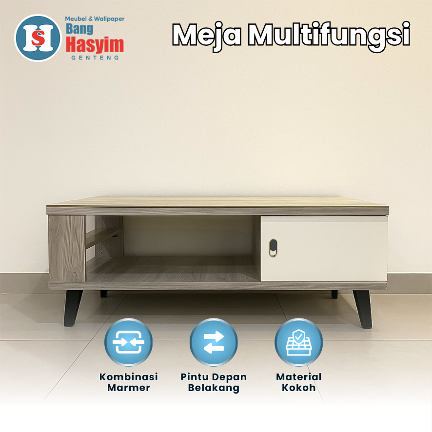 Meja Tamu Kayu Minimalis Modern - Meja Lesehan Multifungsi