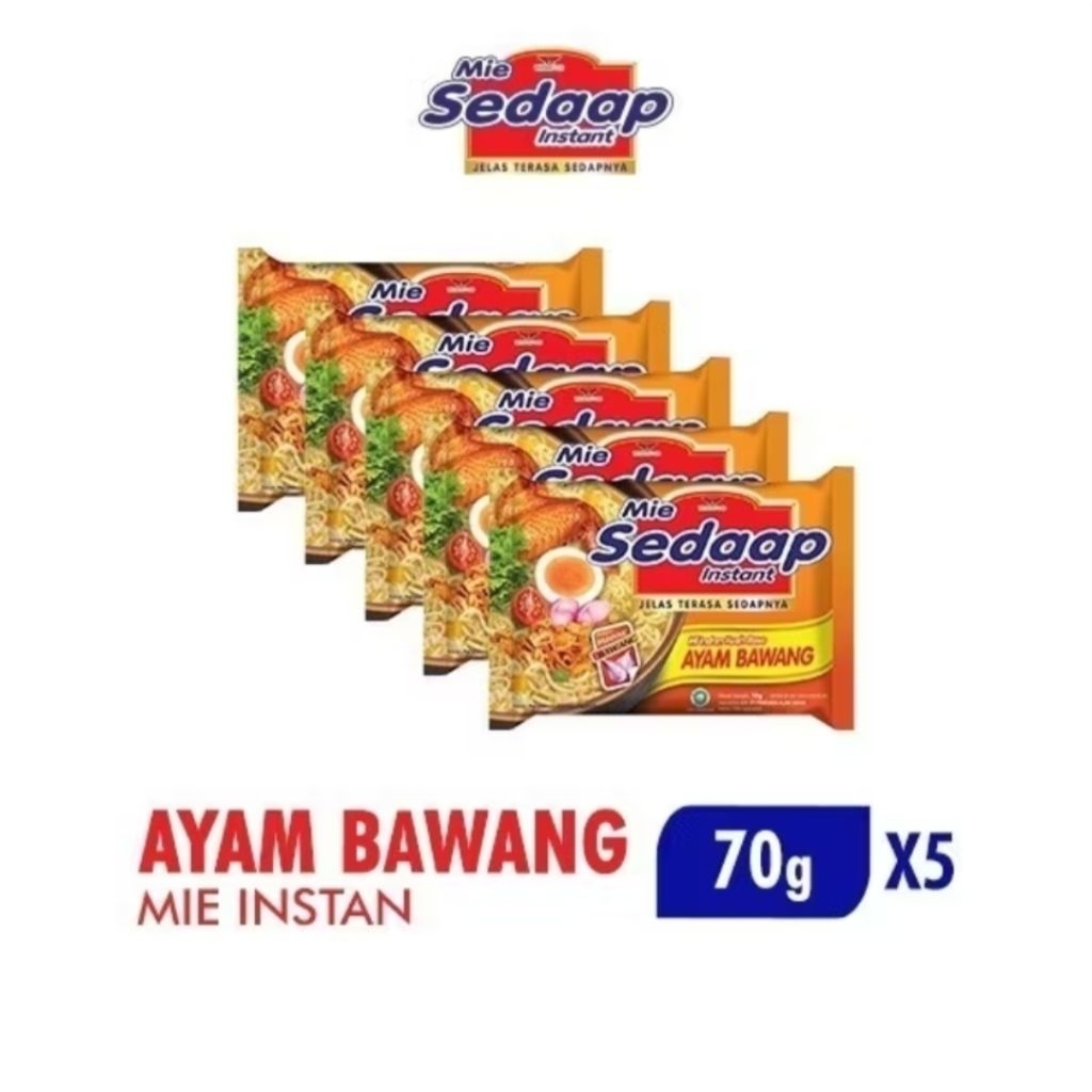 

Mie instant Sedaap Ayam bawang 70g x5 Pcs
