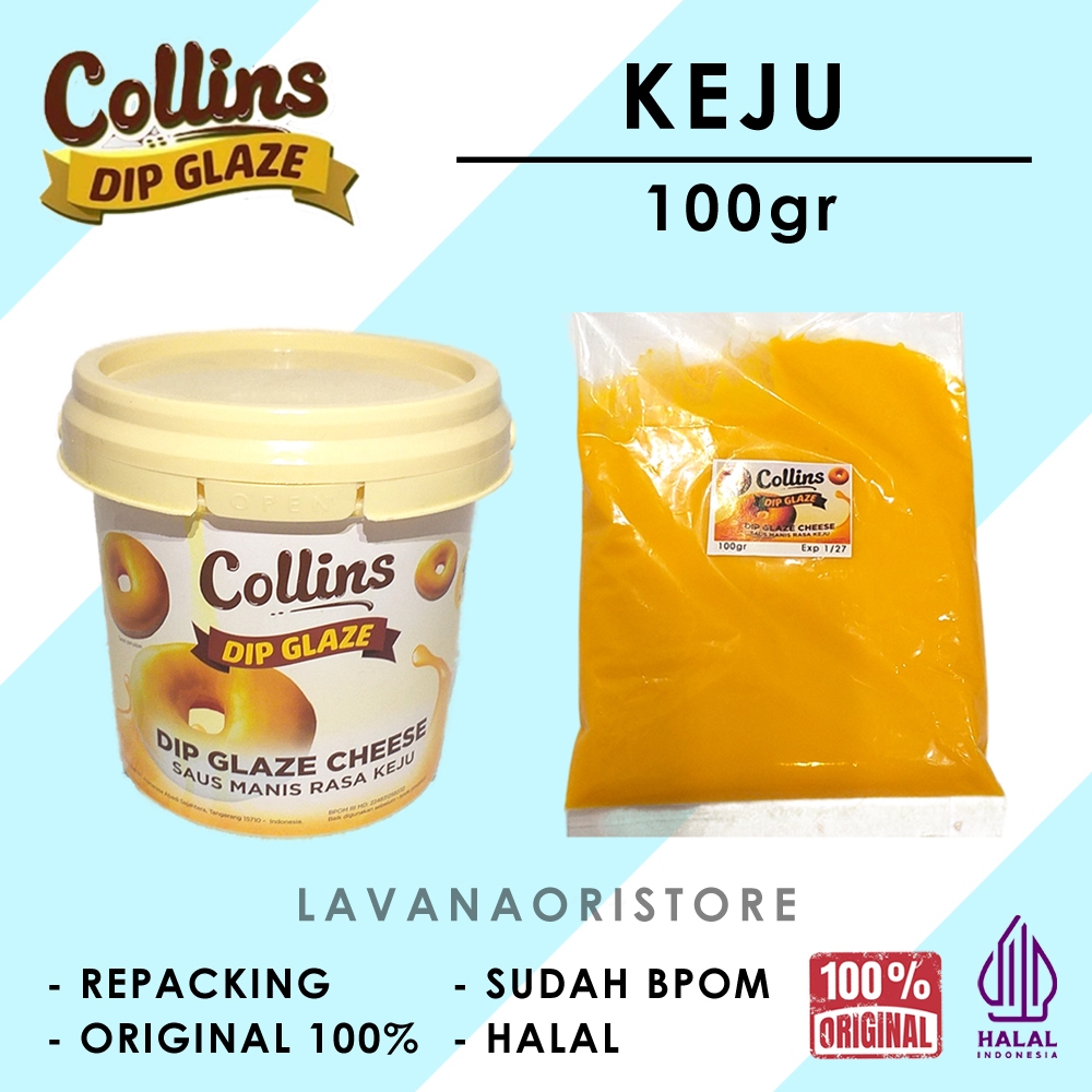 

[COD] Collins Dip Glaze Rasa Keju 100gr | Saus Manis Pasta Selai Donat Roti Rasa Keju