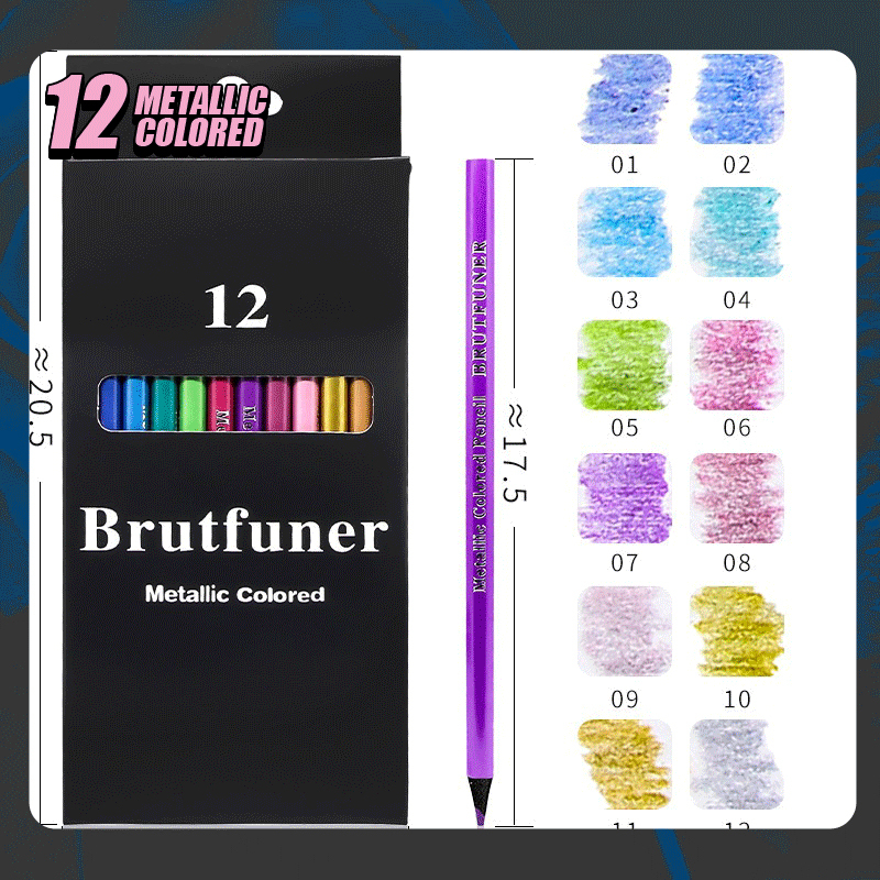 

Brutfuner Original Pensil Warna 12 Colors Metallic / 12 Warna Metallik