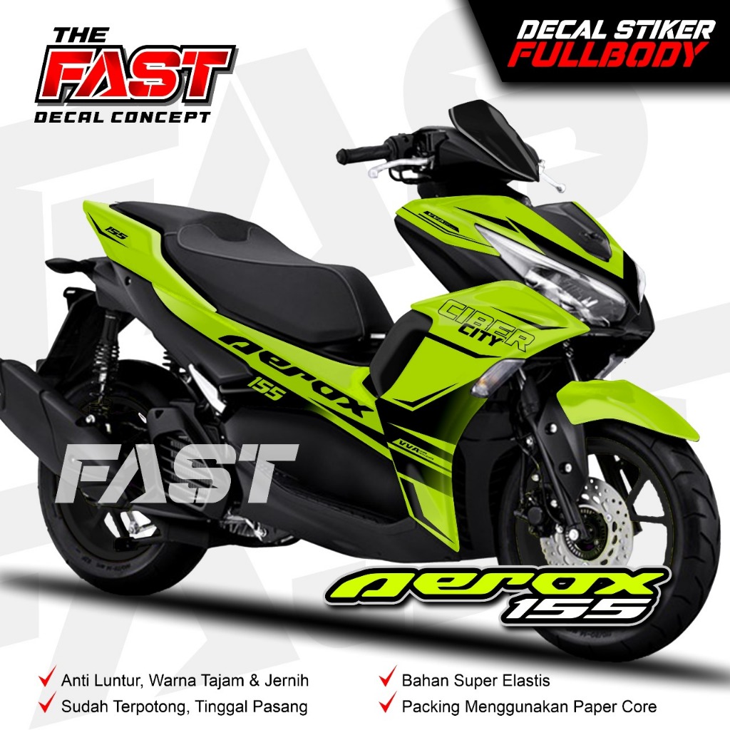 TERBARU Decal Sticker Variasi Fullbody Aerox 155 New CYBER  CITY 1- Dekal Stiker Aerox New Decal Sti