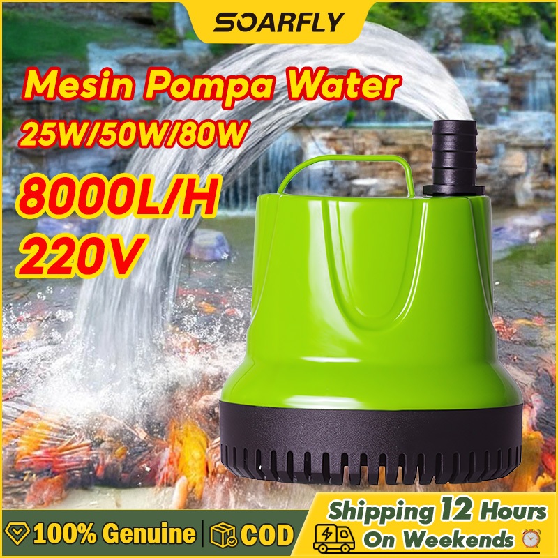 [CDD] 8000L/H Daya Hisap Tingg 25W/50W/80W/100W Pompa Air Celup Aquarium Kolam Ikan Submersible Wate
