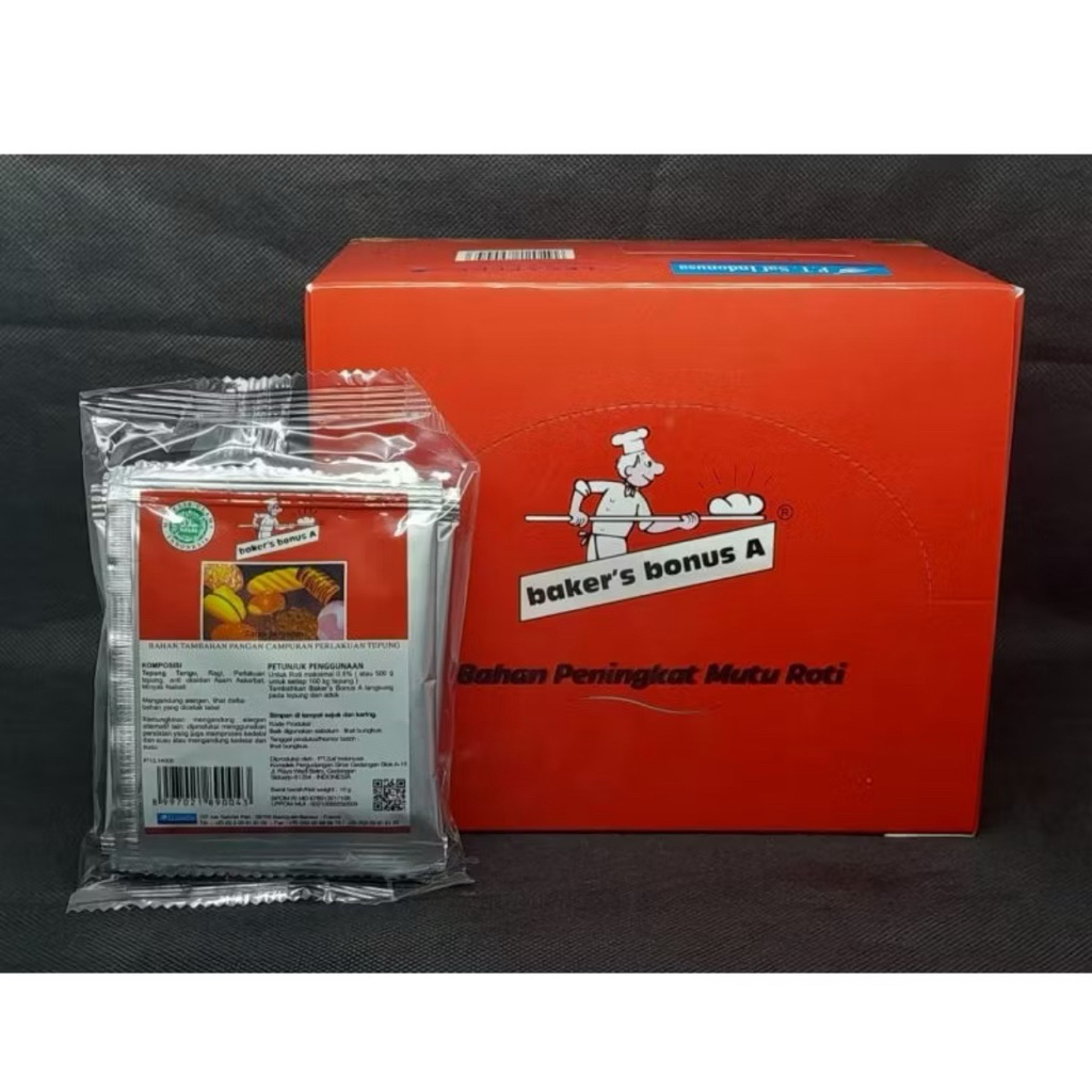 

SAF BAKER BONUS A 1 kotak ( 50 sachet x 10 gram ) BREAD IMPROVER/ PENGEMBANG ADONAN ROTI DAN DONAT