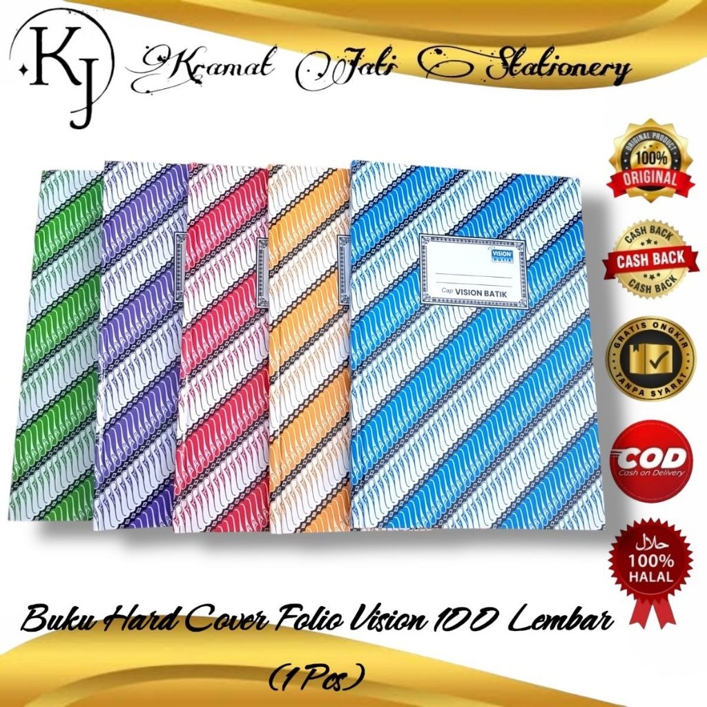 

Buku Hard Cover Folio Vision 100 Lembar UK. ± P32 X L22 (1 Pcs)