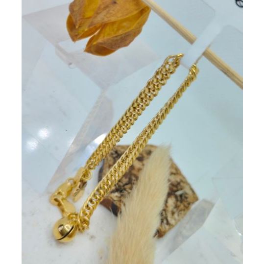 Gelang anak emas 8k model variasi rantai plat sisik naga lonceng