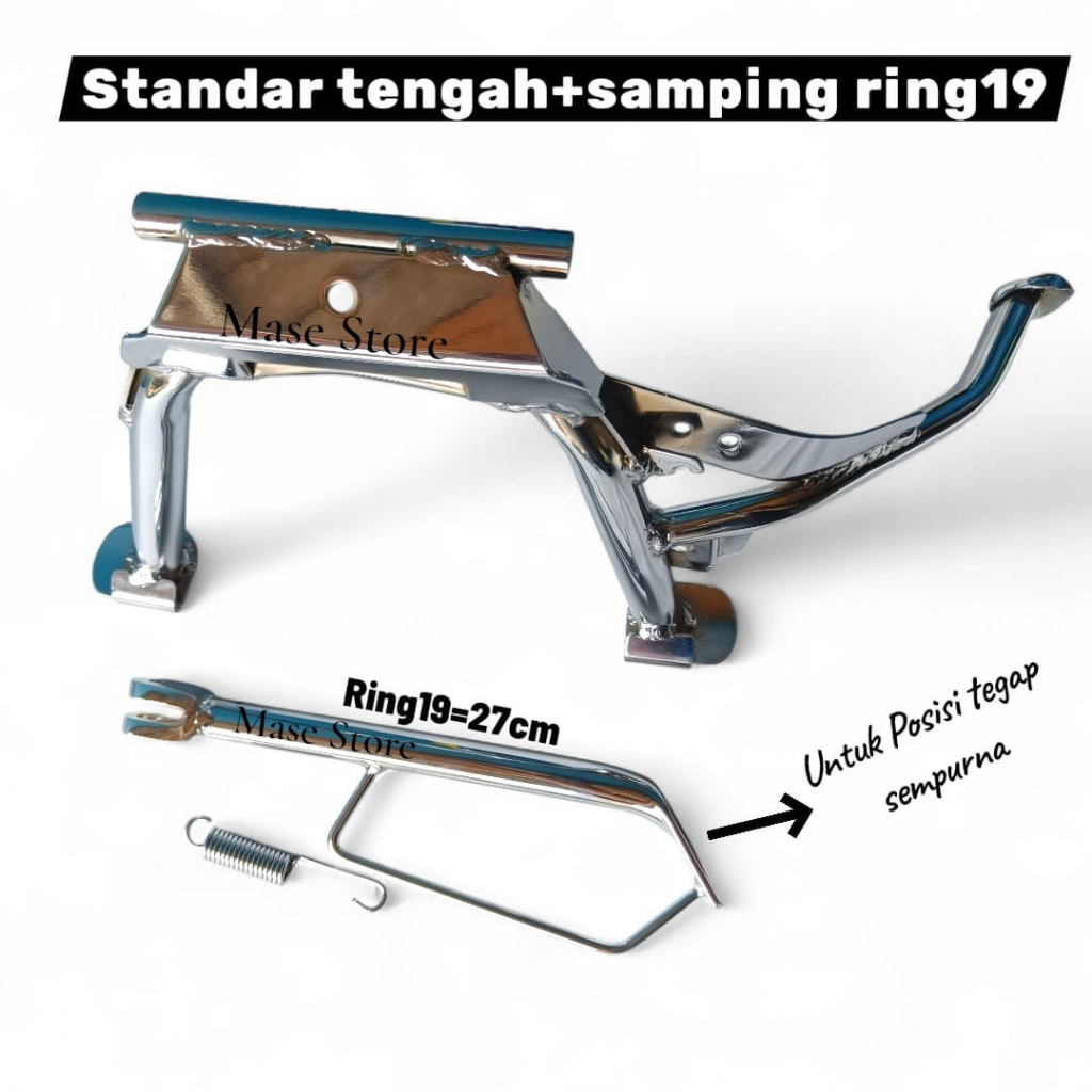 Standar Tengah Beat ESP FI dan Scoopy 2020 Kebawah Ring 14 - 17 Chrome High Quality