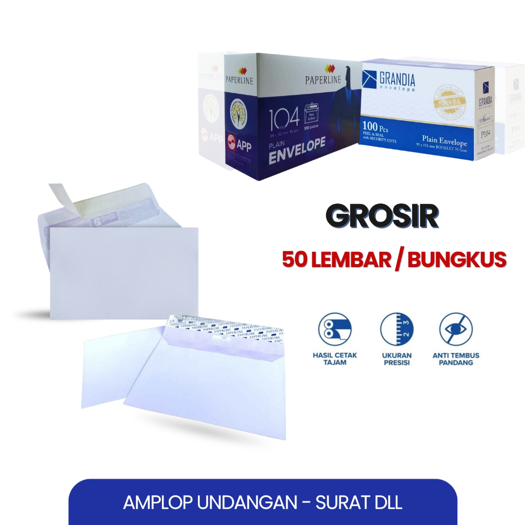 

Amplop Surat / 1 Bungkus 50 lembar / Amplop Lebaran / Amplop Kondangan / Duta Gemilang