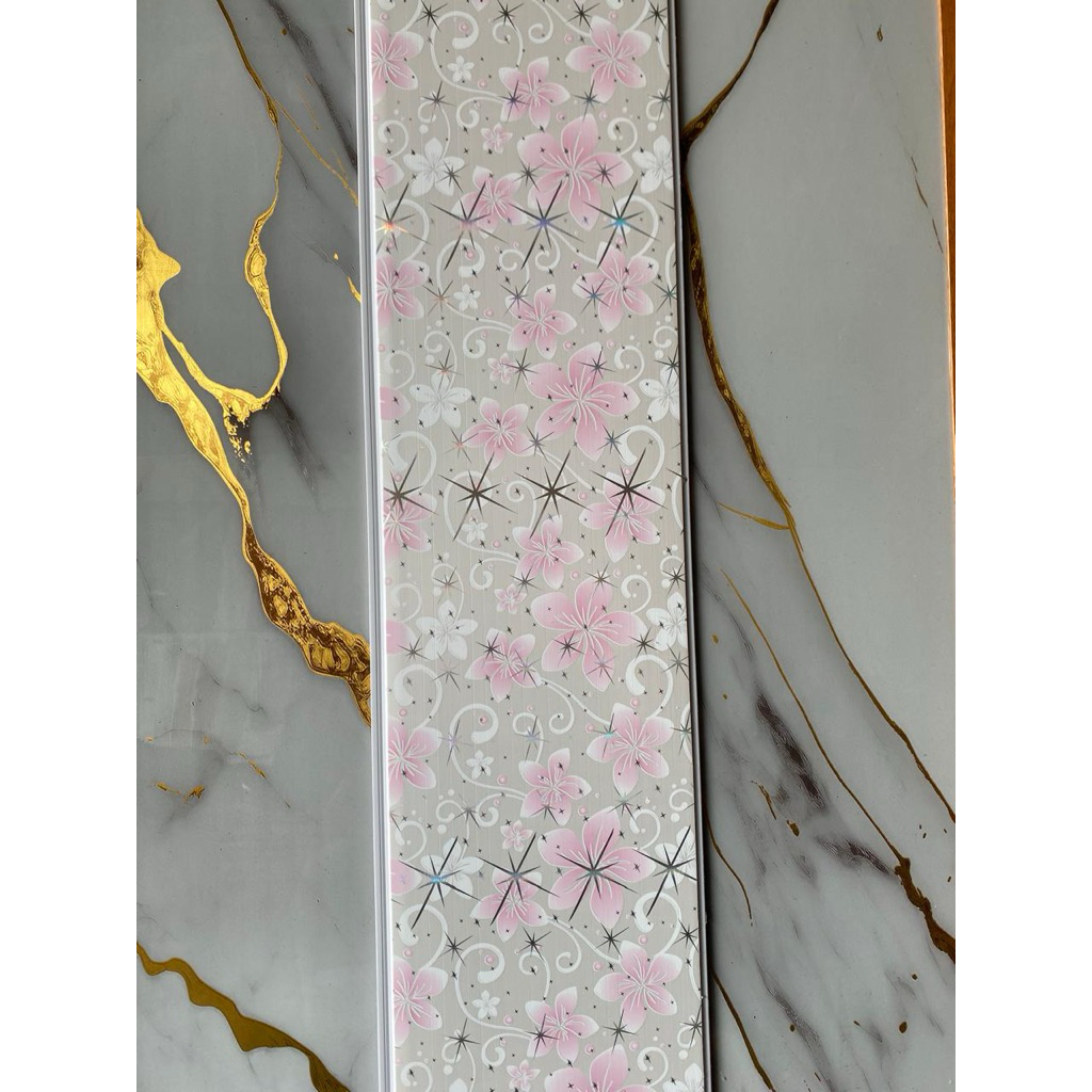 plafon pvc motif bunga bahan glossy merk Terafon type 81 (PERDUS)