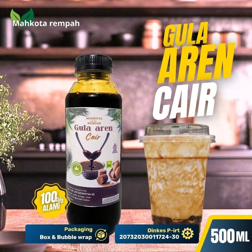 

Gula Aren Cair Botol 500ml MAHKOTA
