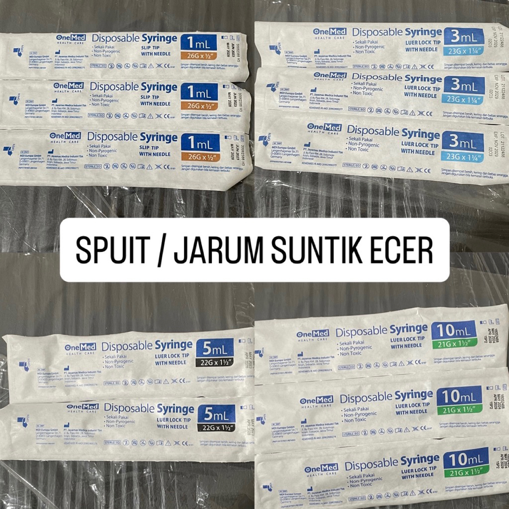 Spuit / Jarum Ecer 1cc 3cc 10cc 20cc Ecer