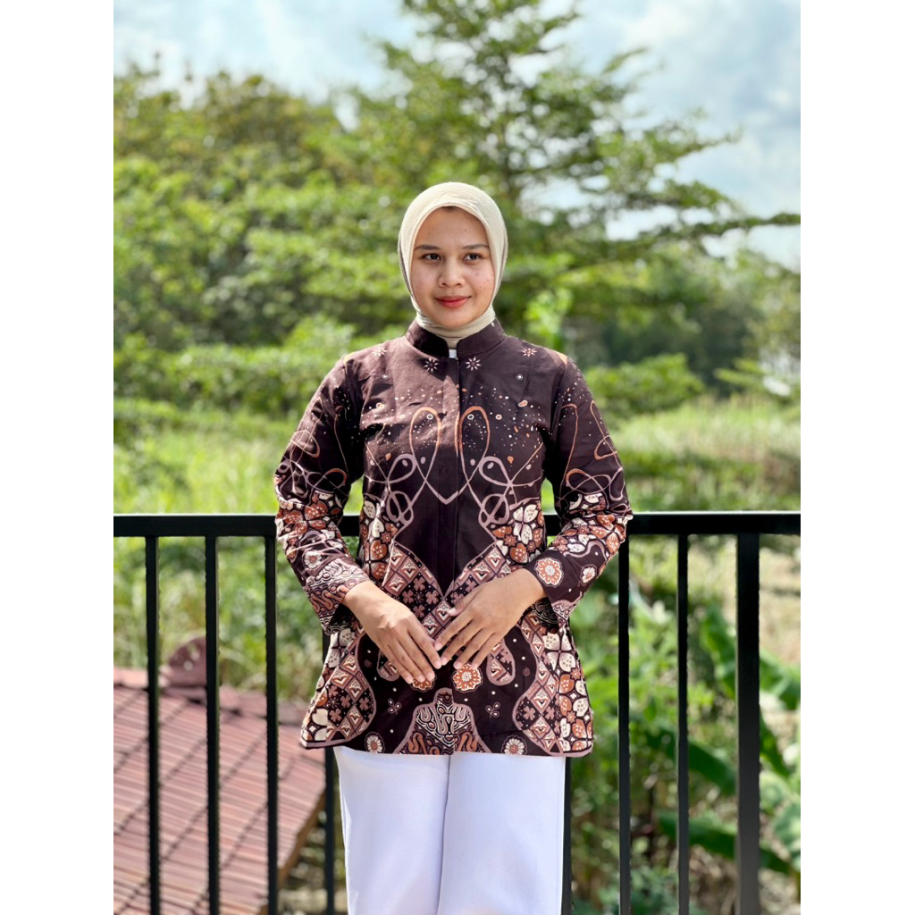 Tunik PDK SAKURA MAHOGANY Bahan Katun Full Tricot