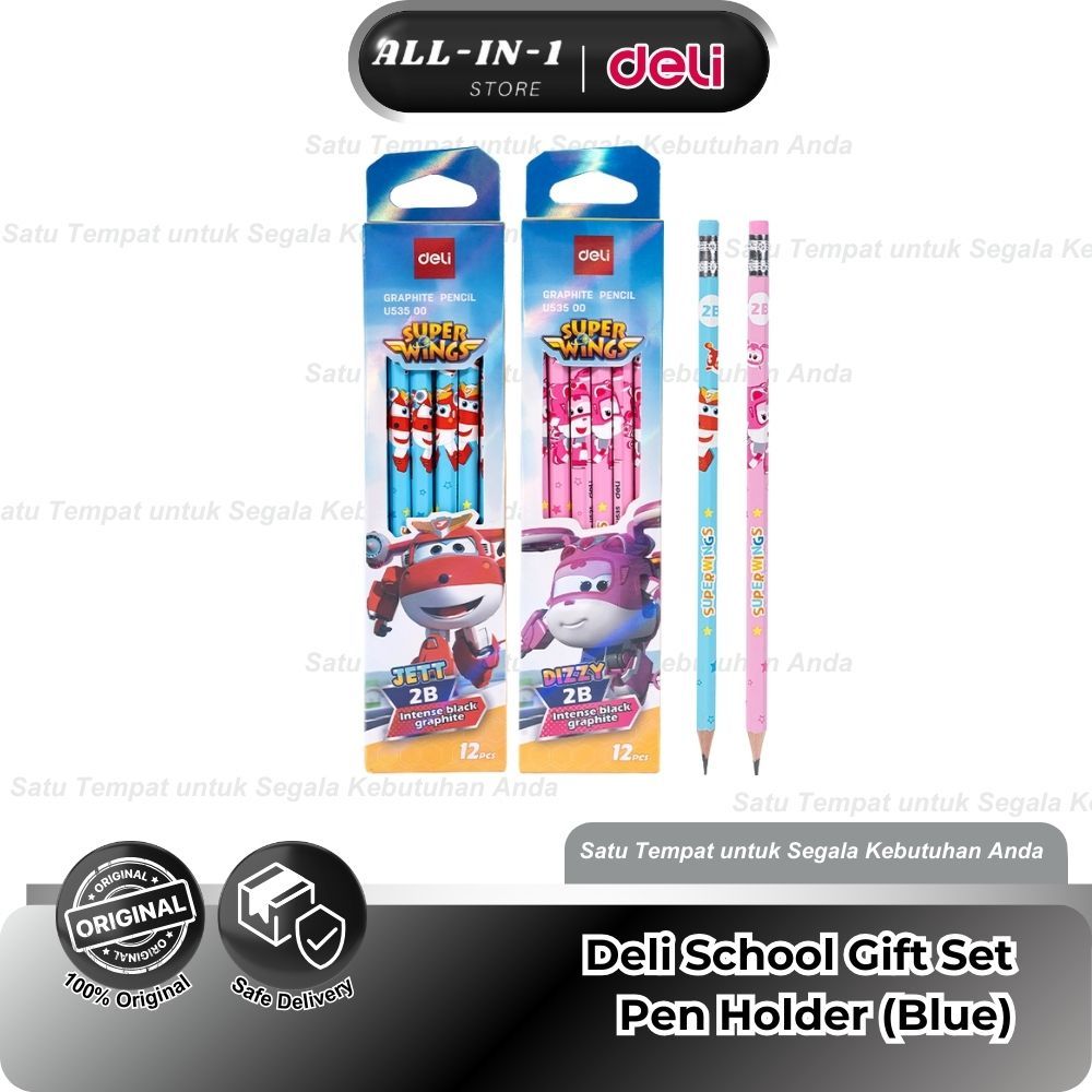 

Deli Graphite Pensil 2B Karakter Super Wings dengan penghapus 12pcs/Box EU53500