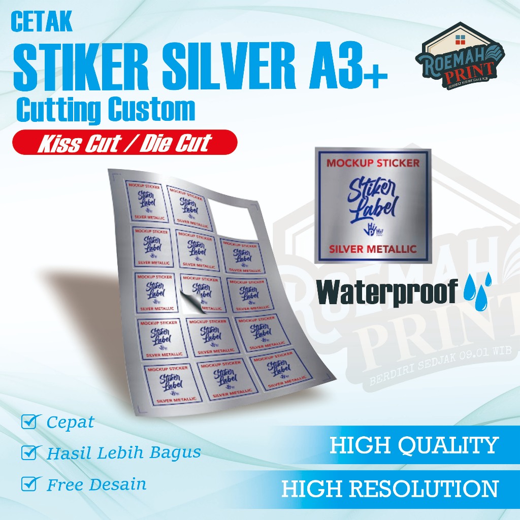 

Cetak Stiker Label Metallic A3+ – Tampilan Eksklusif, Kiss Cut Presisi!