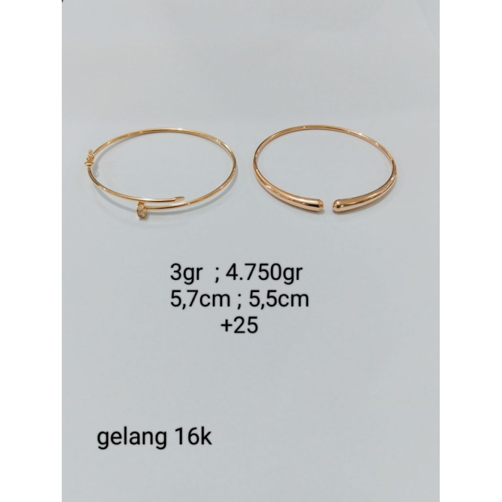 gelang emas 16 karat