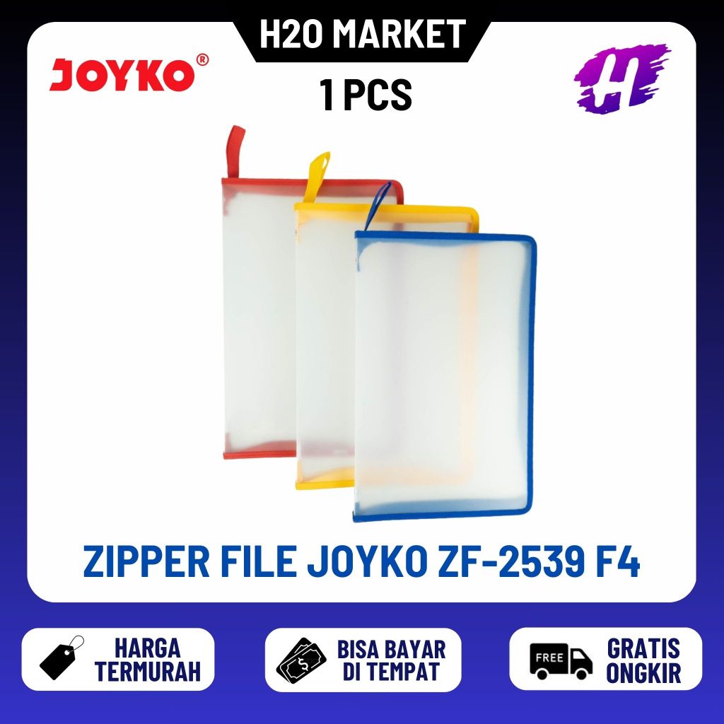 

❤️H2O❤️ Zipper File Map Plastik Resleting Joyko ZF-2539 F4