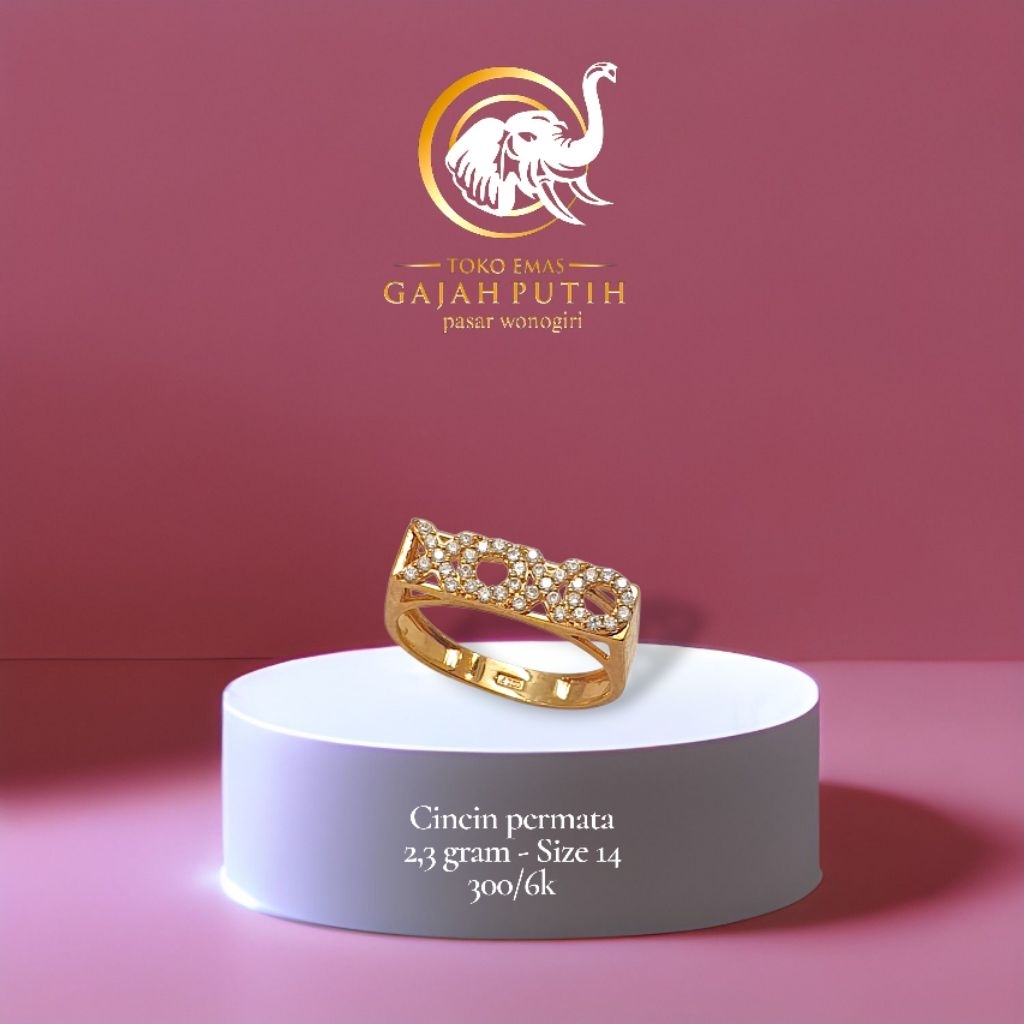 cincin permata 2.3 gram