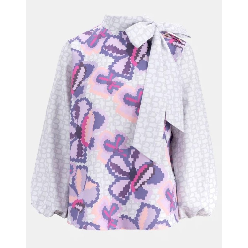 EDORA TIE BLOUSE LAVENDER SIZE M NWT