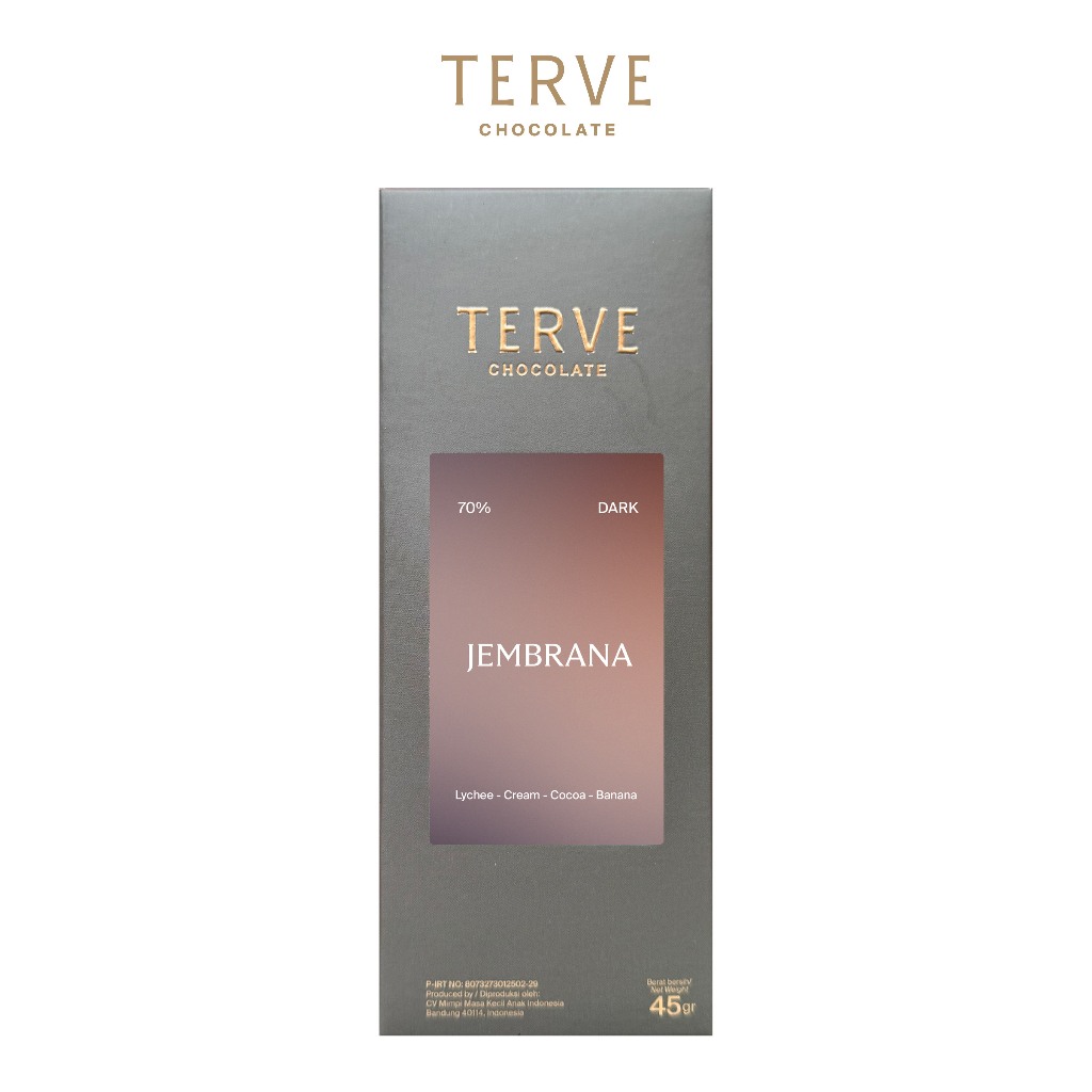 

Terve Dark Chocolate Bar Single Origin Jembrana 70% 45gr