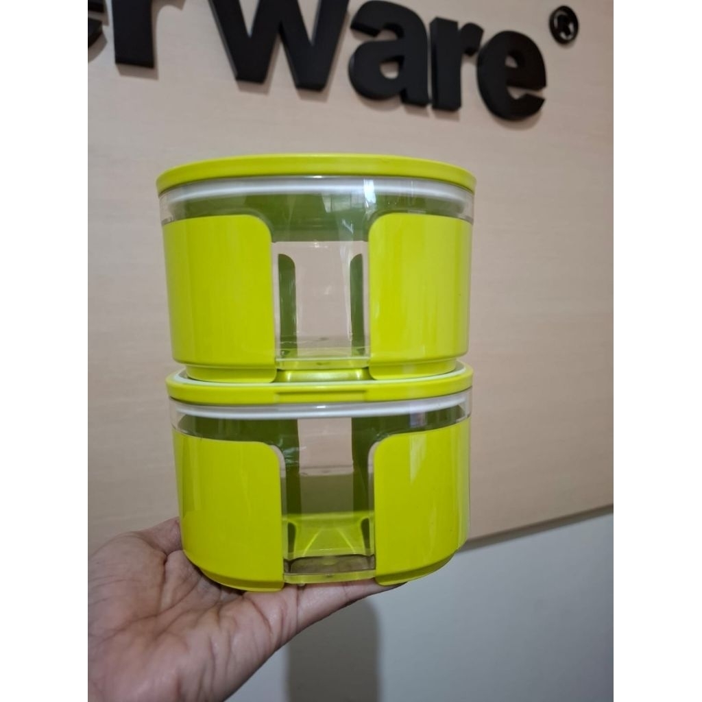 window canister hijau/ toples tupperware 1pcs