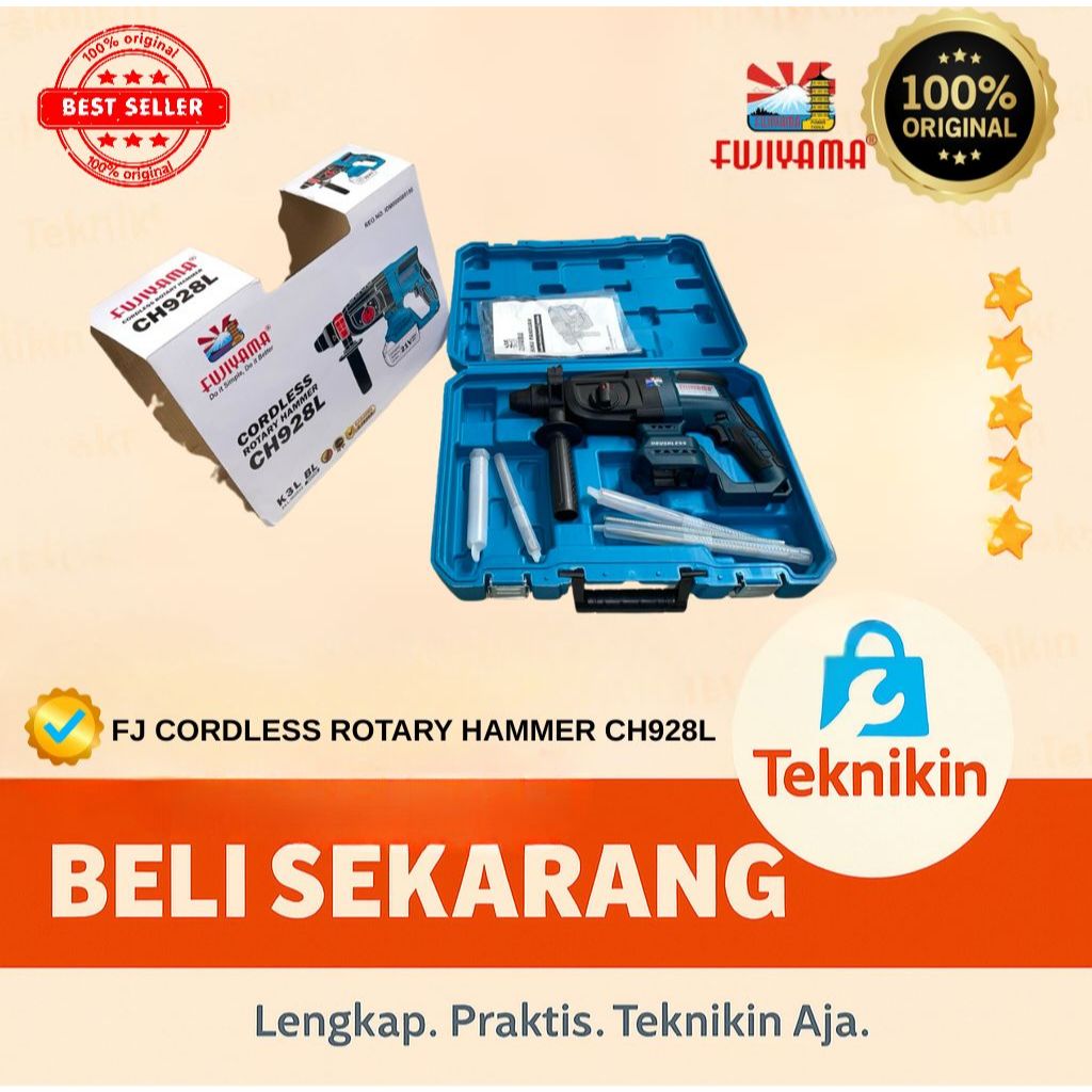 Bor Listrik Baterai Fujiyama CH928L/ Rotary Hammer Cordless / Alat Bor/ Bor Palu Listrik