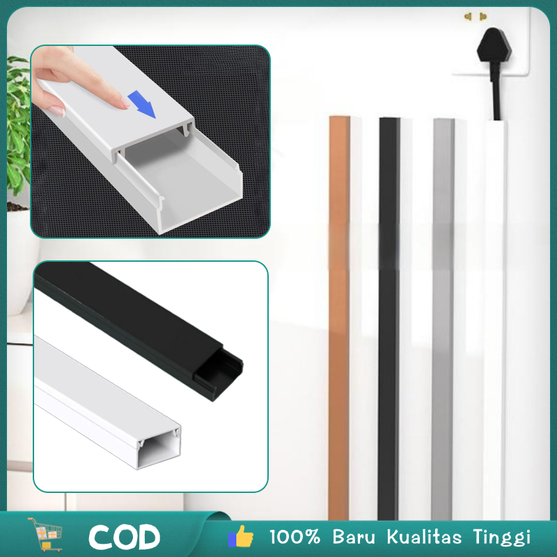 1 Meter Cable Duct Trunking PVC Penutup Kabel Pipa Listrik Pelindung Kabel Cover Canal Kabel Dengan 