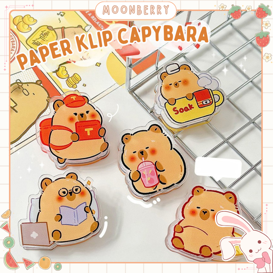 

Paper Klip Akrilik Motif Capybara Lucu Paper Klip Buku Catatan Kapibara
