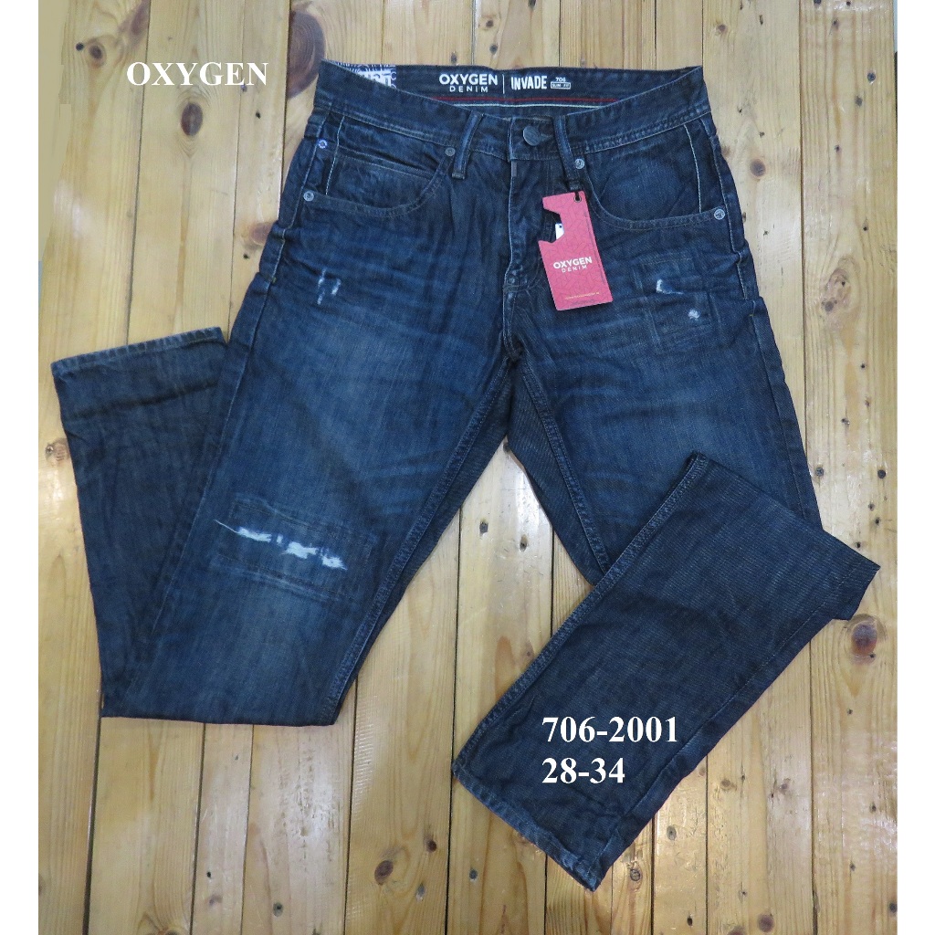 CELANA JEANS/DENIM PANJANG PRIA SLIM FIT BRAND ORI MEREK OXYGEN ART : 706-2001 PRICE Rp.648.900