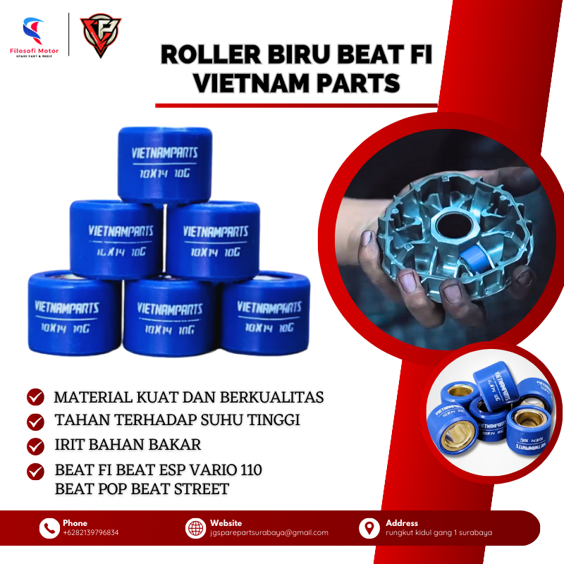 ROLLER BEAT FI ESP BIRU ROLLER VIETNAM PARTS ROLLER BEAT FI BEAT ESP VARIO 110 BEAT POP BEAT STREET