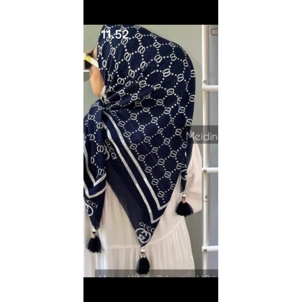 AR Hijab Kerudung Voal Segiempat Premium / Jilbab Motif Gucci