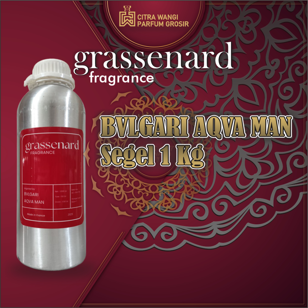 ( 1KG ) BVLGARI AQVA MAN ( By grassenard )Searah Aroma bulg*ri Aqua man Kemasan Segel 1 KG .Bibit Pa