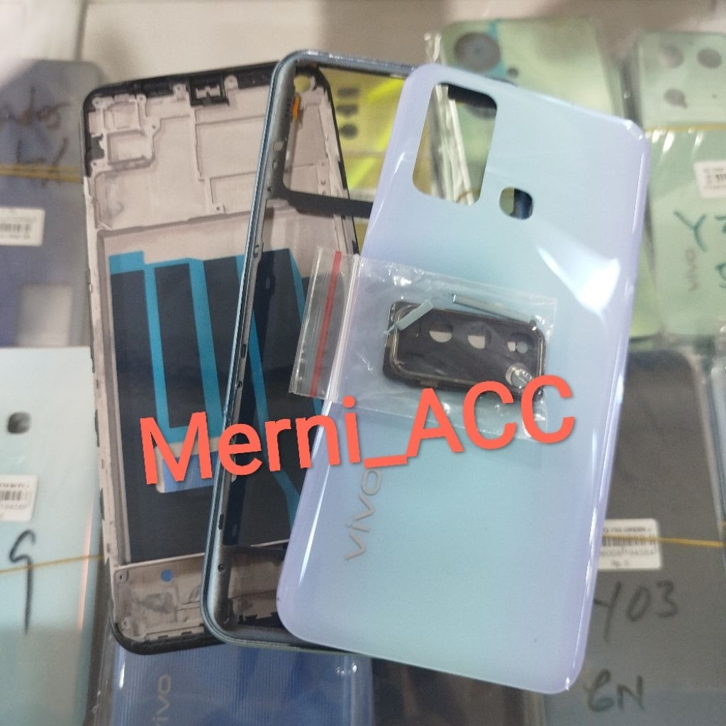 Cessing Full set Vivo Y50/ Y30/ Y30i Backdoor Casing kesing hausing + frame tulang tengah