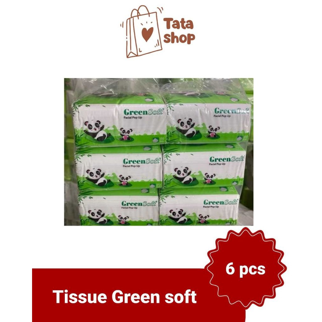 Green soft tissue pop-up 6 pcs