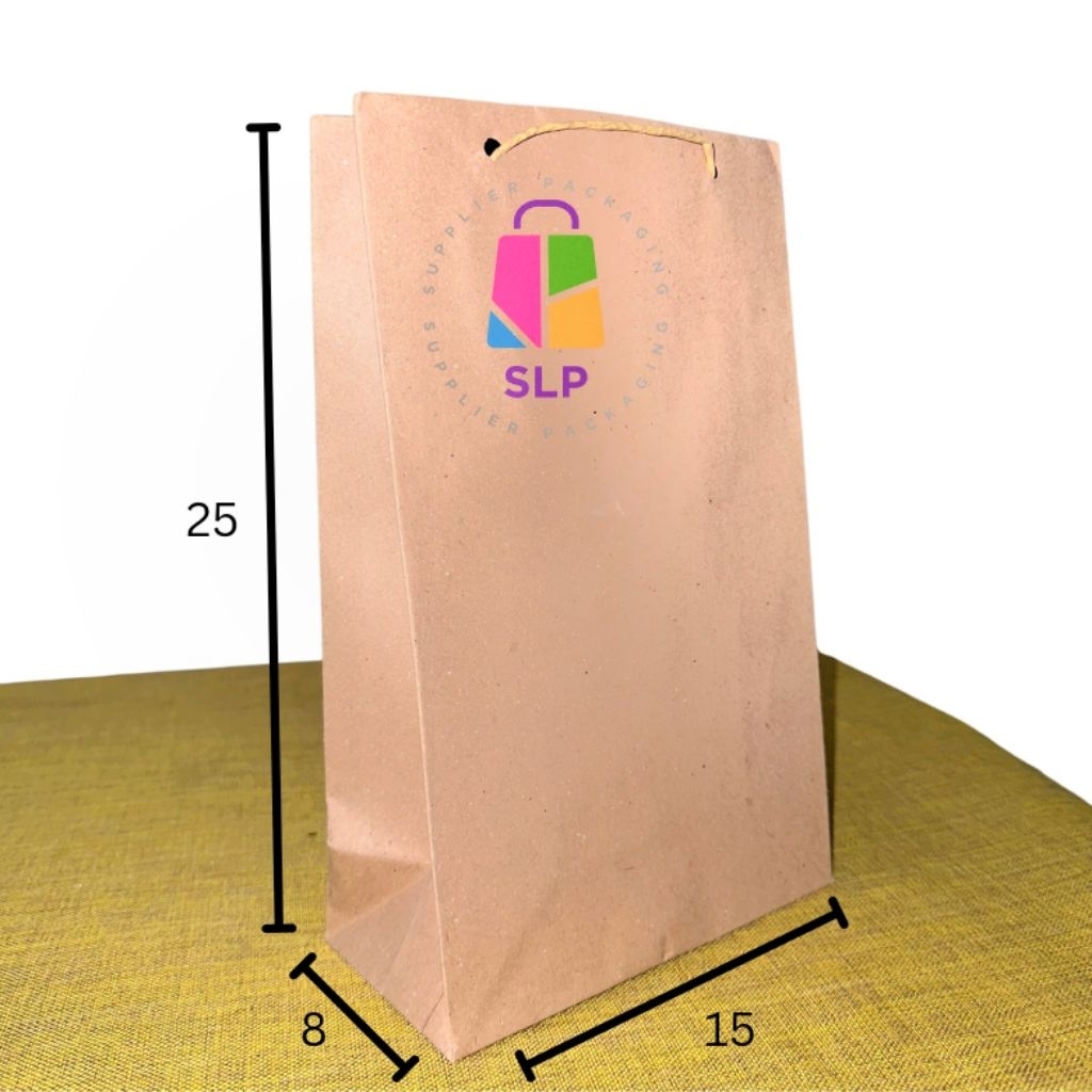 

Paper bag coklat polos P15 L8 T25 paperbag souvenir wafer teh pucuk goodie bag tas kertas murah